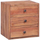 vidaXL Noćni ormarić s 3 ladice 35x25x35 cm masivno drvo mahagonija | shoptok.hr