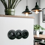  Kliklap - Trostruka retro kućna utičnica sa ramom SCHUKO 230V, zelena | Eponuda.com