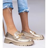 Gemre Golden elegant faux leather loafers Danetti | shoptok.hr