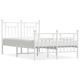  Metalni okvir kreveta uzglavlje i podnožje bijeli 120x200 cm | shoptok.hr
