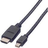 Value Mini-DisplayPort / HDMI adapterski kabel mini DisplayPort vtič\, HDMI-A vtič 2.00 m črna 11.99.5791 zaščiten DisplayPort kabel, (20415472) | Shoptok.si