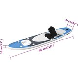 vidaXL Set daske za veslanje stojeći na napuhavanje plavi 300x76x10 cm | shoptok.hr