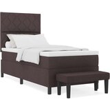 vidaXL Krevet s box springom i madracem tamnosmeđi 90x200 cm tkanina | shoptok.hr