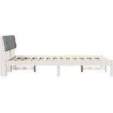  Okvir kreveta s uzglavljem Bijela i svijetlosiva 150 x 200 cm | shoptok.hr