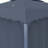  Sjenica sa zastorima i LED svjetlosnim trakama 3 x 3 m antracit | shoptok.hr