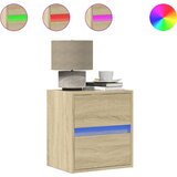 Maison Chic Stenski Dvo delni komplet Nočne omarice - Nočne mize z LED lučkami sonoma hrast, (21687053) Cene