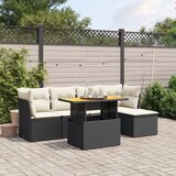 vidaXL 6-dijelni set vrtnih sofa s jastucima crni od poliratana | shoptok.hr