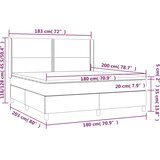 box spring s madracem LED svjetlosivi 180x200 cm tkanina | shoptok.hr