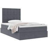  s madracem i skladištem Tamno siva 120 x 200 cm Baršun | shoptok.hr