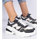 D/CEO marka niezdefiniowana Black women's sneakers decorated with glitter Sandoria | ePonuda.com