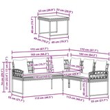  Set vrtnog kauča s jastukom 2 pcs Prirodna Poli Rattan i čelik - Prirodna | shoptok.hr