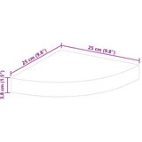  Plutajuće kutne police 2 kom sjajne crne 25 x 25 x 3,8 cm MDF | shoptok.hr