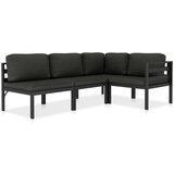 The Living Store Vrtna sedežna garnitura z blazinami 4-delna aluminij antracitna - Vrtna Garnitura, (21437474) | Shoptok.si