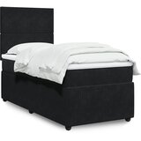 vidaXL Box spring postelja z vzmetnico črna 100x200 cm žamet | Shoptok.si