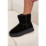 Boto Women's Snow Boots Made of Genuine Suede on Platform Black Privine | Shoptok.si