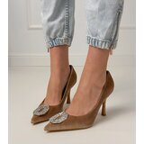 Brown stiletto pumps with rhinestones Eleda | ePonuda.com