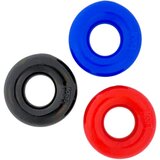 Kiotos Max-Stretch - rastezljivi set prstenova za penis (crna/crvena/plava) | shoptok.hr