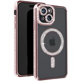 AVIZAR diamond case za iphone 15 zaščita magsafe contour strass, šampanjec roza, (5000012714) | Shoptok.si