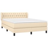  Box spring postelja z vzmetnico krem 140x200 cm blago, (20895456) | Shoptok.si