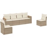  6-dijelni set vrtnih sofa s jastucima bež od poliratana | shoptok.hr