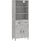  Visoka komoda siva betona 69,5x34x180 cm od konstruiranog drva Slike