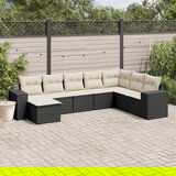 vidaXL 8-dijelni set vrtnih sofa od poliratana s jastucima crni | shoptok.hr
