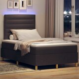  LED Box Spring Krevet Tamno smeđa 120 x 200 cm tkanina Slike