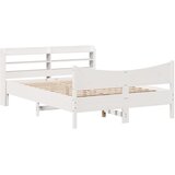  Okvir kreveta s uzglavljem bijeli 120 x 200 cm masivna borovina | shoptok.hr