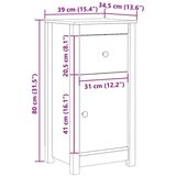  Strani šal Voskast rjav 39 x 34,5 x 80 cm Masivno borovo les, (5000107964) | Shoptok.si