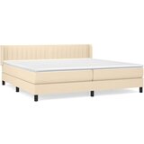 Krevet s oprugama i madracem krem 200 x 200 cm od tkanine | shoptok.hr
