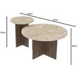  Komplet od 2 konferencijska stočića PURO, prečnik 40/70 cm, orah/bež | Eponuda.com
