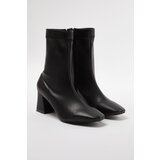 Trendyol Black Stretch Zipper Black Women's Block Heel Boots | Shoptok.si
