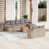  10-dijelni set vrtnih sofa s jastucima bež od poliratana | shoptok.hr