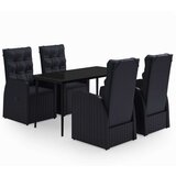  5-dijelni vrtni blagovaonski set s jastucima crni | shoptok.hr