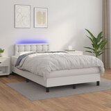  Krevet box spring s madracem LED bijeli 120x200 cm umjetna koža | shoptok.hr