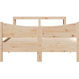  Okvir za krevet s uzglavljem 160 x 200 cm od masivne borovine | shoptok.hr