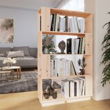 vidaXL knjižna omara/pregrada 80x25x132 cm trdna borovina Cene