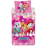 Jerry Fabrics Rožnata enojna bombažna otroška posteljnina 140x200 cm Paw Patrol "Heroic" – Cene