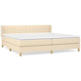  Krevet s oprugama i madracem krem 200 x 200 cm od tkanine | shoptok.hr