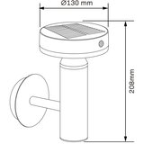  LED solarno zidno svetlo sa senzorom GWINEA LED/4,5W/3,7V IP44 crno | Eponuda.com