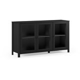 Marckeric Crna vitrina od masivnog bora 142x80x40 cm Alessandra – Cijene