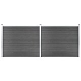  Set panela za ogradu WPC 353 x 146 cm crni | shoptok.hr