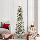 vidaXL Umjetnobožićnodrvce S LED lampica Bijelo 210cm PVC | shoptok.hr