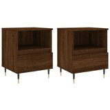  The Living Store Nočna omarica 2 kosa rjavi hrast 40x35x50 cm inženirski les - Nočna Omarica, (21500588) | Shoptok.si