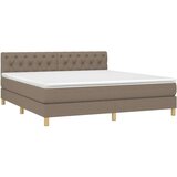  Box spring postelja z vzmetnico taupe 160x200 cm blago, (20893969) | Shoptok.si