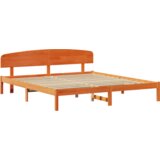  Krevet s uzglavljem Ulaštena smeđa 200x200 cm Čvrsto borovo drvo | shoptok.hr