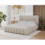 ELTAP Bež tapecirani bračni krevet s prostorom za odlaganje s podnicom 160x200 cm Lamica – | shoptok.hr