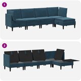  Set namještaja za dnevni boravak s jastukom 5 pcs Plava Baršun | shoptok.hr