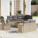 vidaXL 9-dijelni set vrtnih sofa s jastucima bež od poliratana | shoptok.hr