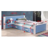  Drveni dječji krevet Aldo Plus s ladicama - bijeli - plavi - 200x90 cm | shoptok.hr